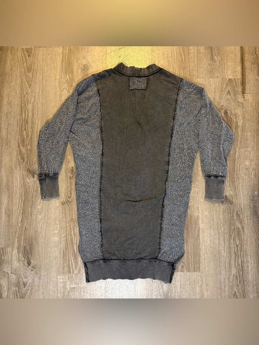 Free People Washed Black Dreamy Blue Cardi - Picture 4 of 6